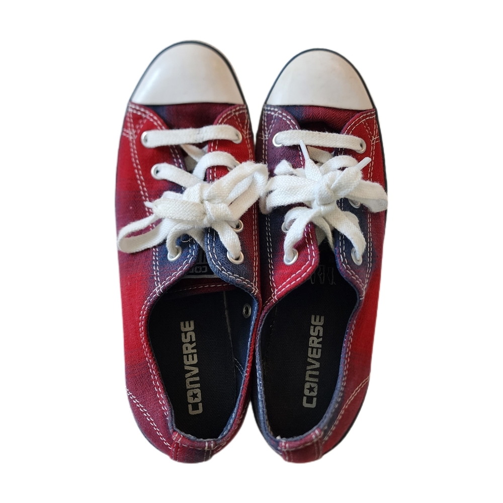 Converse Shoes Red Plaid Size 7